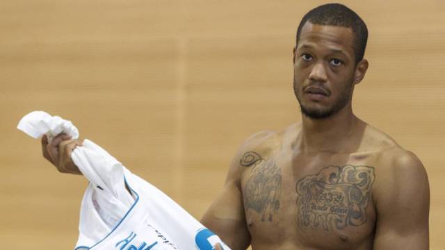 Anthony Randolph con la camiseta del Real Madrid en un entrenamiento