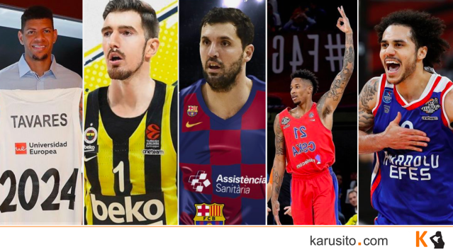 Mirotic (Barcelona), tavares (Madrid), De Colo (Fenerbahce), Clyburn (CSKA) y larkin (Efes)
